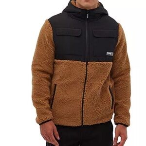 Bench Men's Blankor Quilted Yoke Zip-Up Sherpa fleece jacket NWT Size L